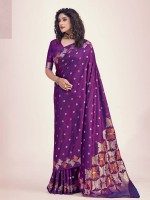 Purple Soft Banarasi Silk Saree